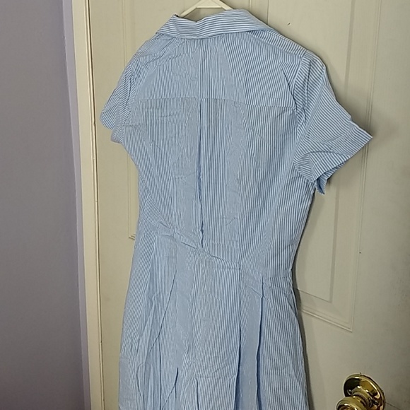 Blue & White Striped Day Dress - Picture 3 of 3